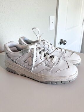 NWOT New Balance 550 White and Light Gray Leather Sneakers